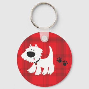 Chaveiro Pulse de Xadrez Tártan Westie da Linha Woo Wear