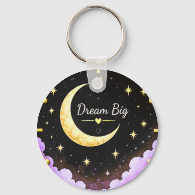 Chaveiro Pulse Grande Lua e Estrelas Pingente Inspirador (Frente)