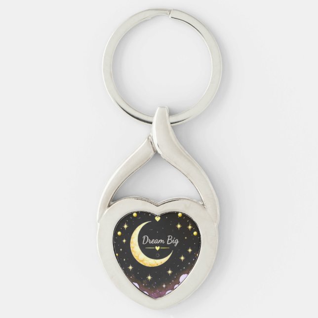 Chaveiro Pulse Grande Lua e Estrelas Pingente Inspirador (Frente)