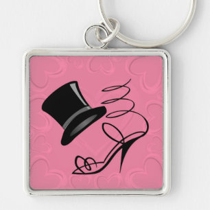 Chaveiro Pulse Rosa Top Hat e pulseiras de salto alto chave
