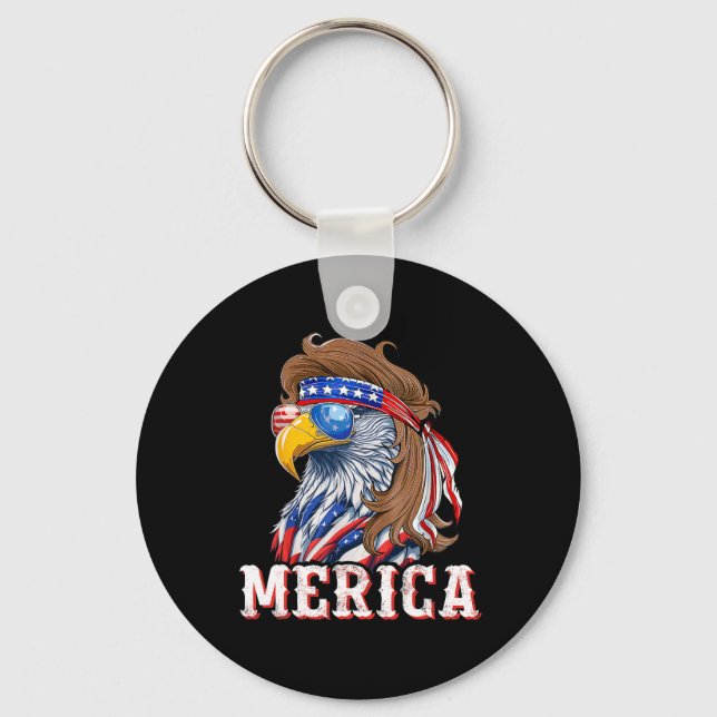 Chaveiro Pulseira Águia Engraçada 4 De Julho Bandeira Ameri (Frente)