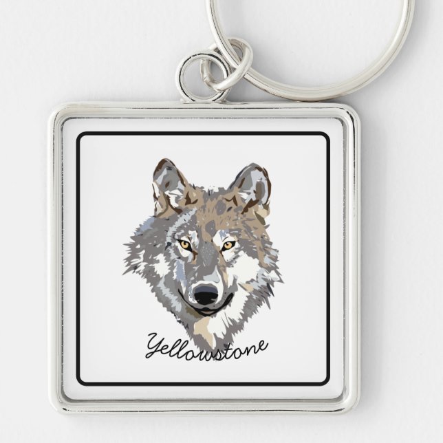 Chaveiro Pulseira-Amarelo Lobo (Frente)