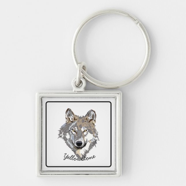 Chaveiro Pulseira-Amarelo Lobo (Frente)