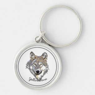 Chaveiro Pulseira-Amarelo Lobo