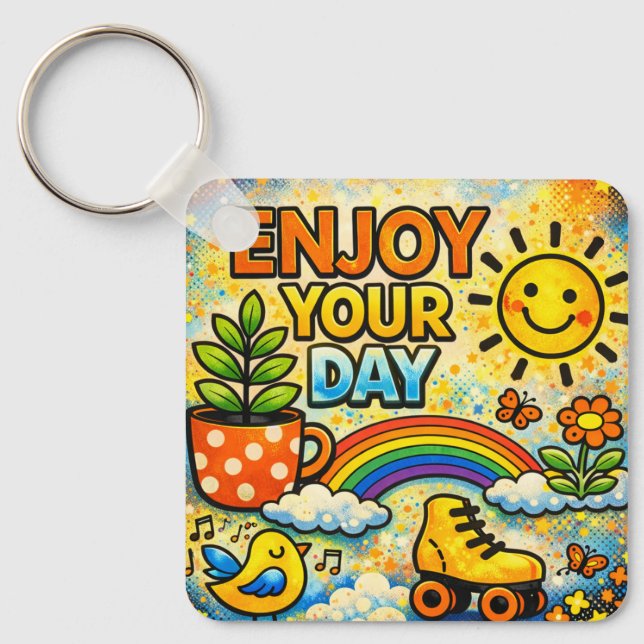Chaveiro Pulseira "Aproveite Seu Dia" (Frente)
