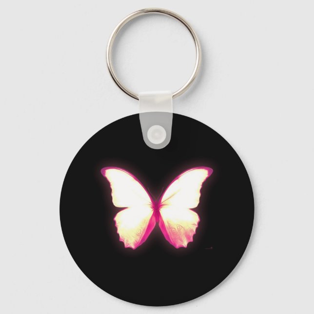 Chaveiro Pulseira Básica Borboleta Rosa (Frente)