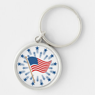 Chaveiro Pulseira com Arte de Clipe de Bandeira Americana V