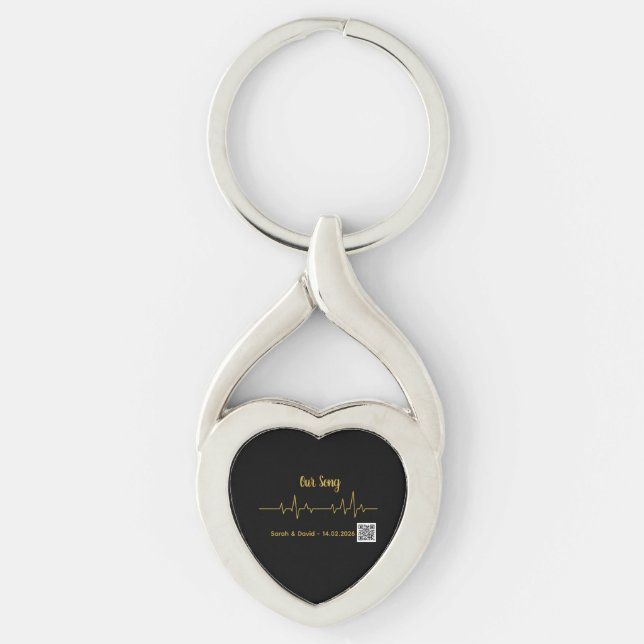 Chaveiro Pulseira com Código QR Personalizado de Onda Sonor (Frente)