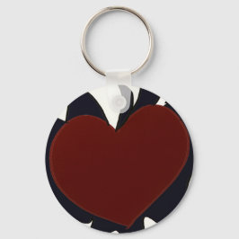Chaveiro Pulseira com Coração com Chamas Pretas
