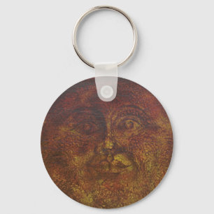 Chaveiro Pulseira com Face do Sol Abstrata Marrom Enferruja