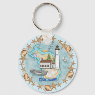 Chaveiro Pulseira com Farol de Michigan Shells