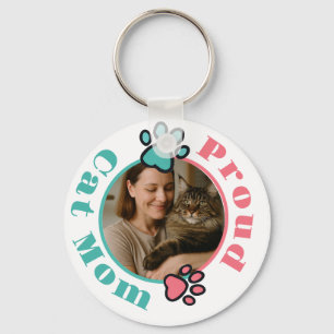 Chaveiro Pulseira com Foto de Gato para Mãe Orgulhosa Perso
