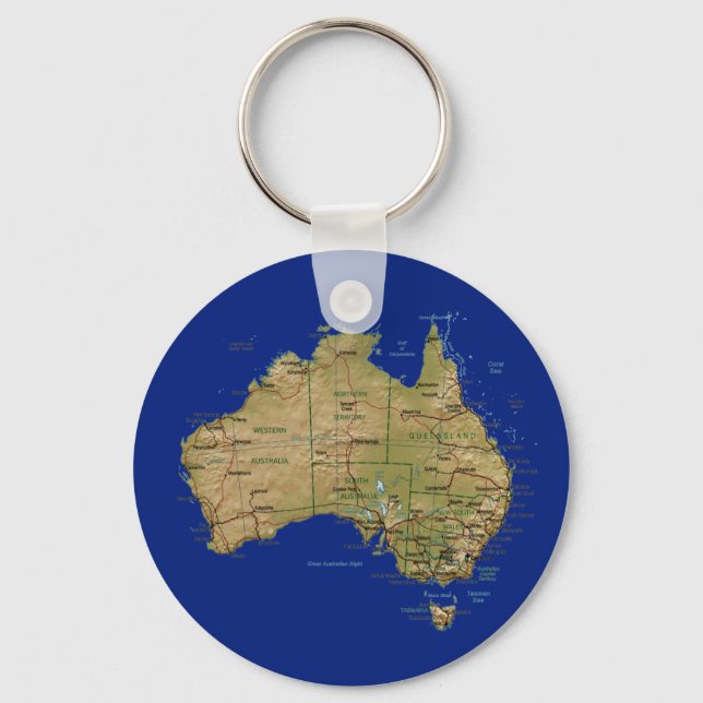 Chaveiro Pulseira com Mapa da Austrália (Frente)
