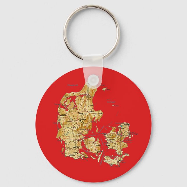 Chaveiro Pulseira com Mapa da Dinamarca (Frente)