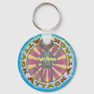 Chaveiro Pulseira com nome personalizado Ataque Alienígena 