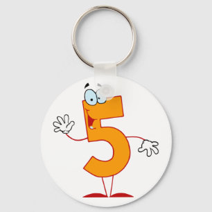 Chaveiro Pulseira com Número 5 Laranja