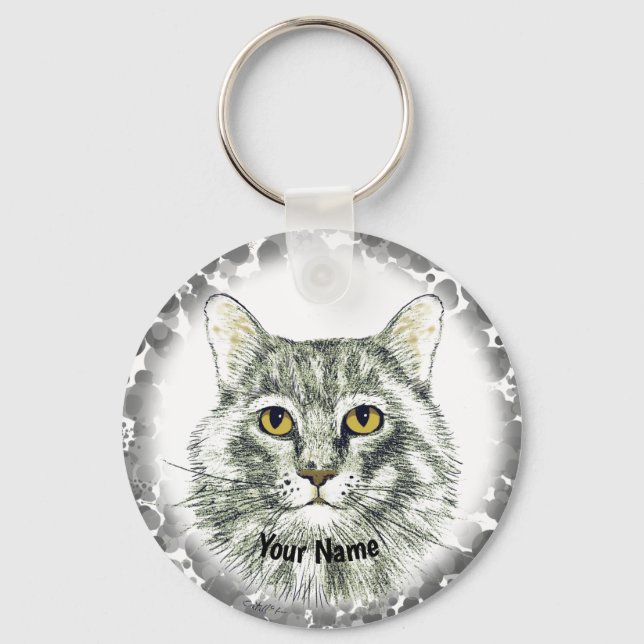 Chaveiro Pulseira com rosto de Gato (Frente)
