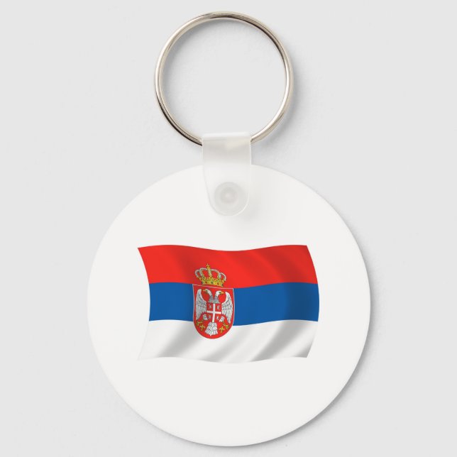Chaveiro Pulseira da Bandeira da Sérvia (Frente)