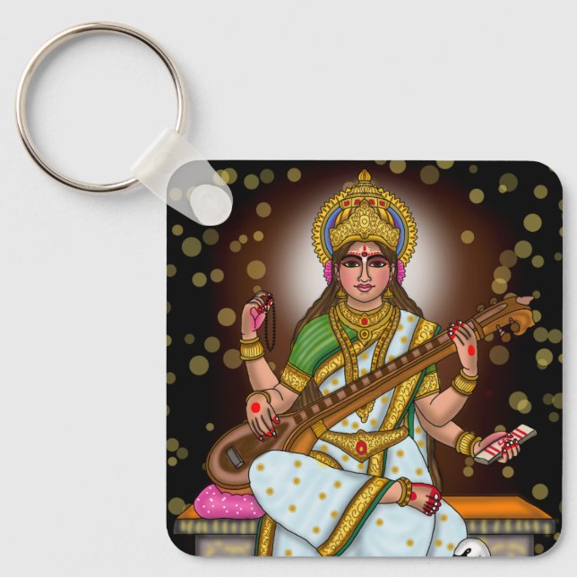Chaveiro Pulseira da Deusa Saraswati (Frente)