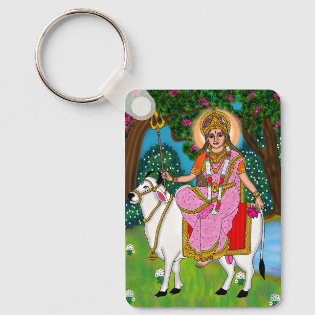 Chaveiro Pulseira da Deusa Shailputri (Frente)