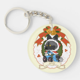 Chaveiro pulseira de acrílico de lobo