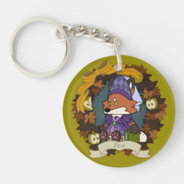 Chaveiro pulseira de acrílico de raposa