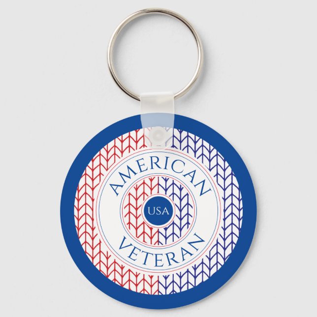 Chaveiro Pulseira de alumínio VETERANO AMERICANO / Azul (Frente)