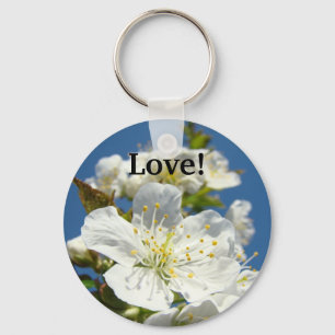 Chaveiro Pulseira de amor Blue Sky White Cherry Blossoms