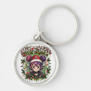 Chaveiro Pulseira de Anime Kawaii com Sino de Natal para Me