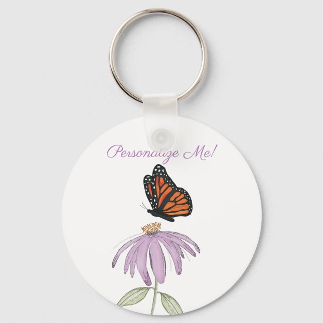 Chaveiro Pulseira de Borboleta em Flor de Cone (Frente)