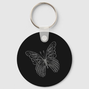 Chaveiro Pulseira de Borboleta em Preto
