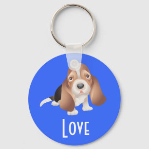Chaveiro Pulseira de cachorro Basset Hound Filhote