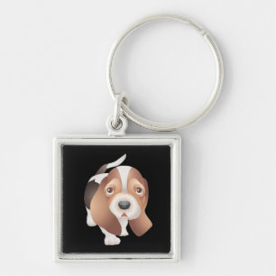 Chaveiro Pulseira de cachorro Basset Hound preto