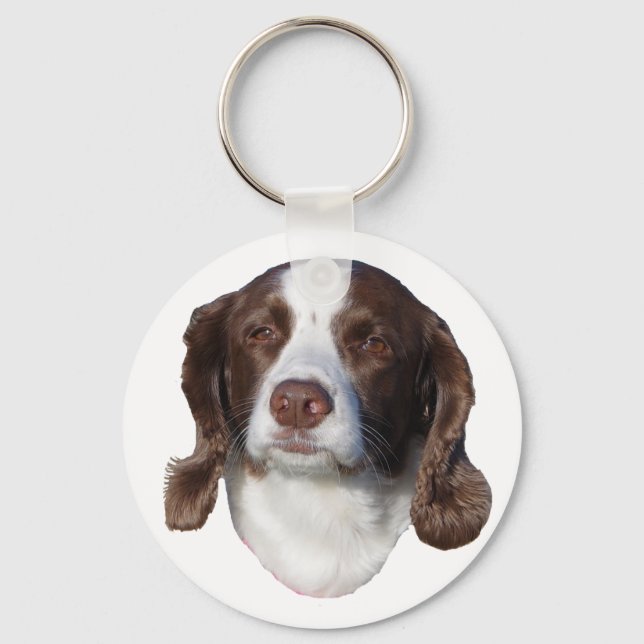 Chaveiro Pulseira de cachorro marrom e branco (Frente)