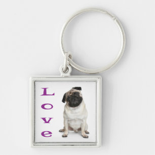 Chaveiro Pulseira de Cachorro Pug Fofinho