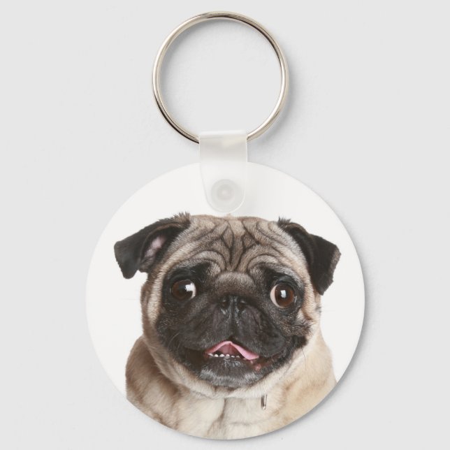 Chaveiro Pulseira de Cachorro Pug Fofinho (Frente)