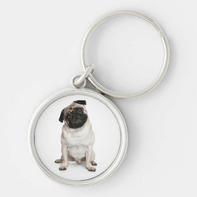 Chaveiro Pulseira de Cachorro Pug Fofinho (Frente)