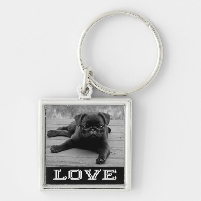 Chaveiro Pulseira de Cachorro Pug Fofinho (Frente)