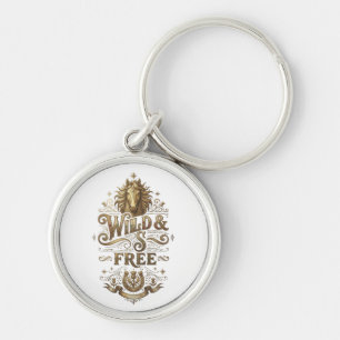 Chaveiro Pulseira de Cavalos Western Vintage "Wild & Free"