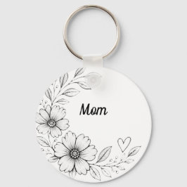 Chaveiro Pulseira de Charme Floral Personalizada para Mãe