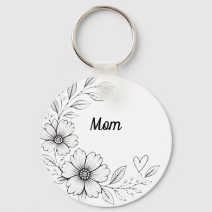 Chaveiro Pulseira de Charme Floral Personalizada para Mãe