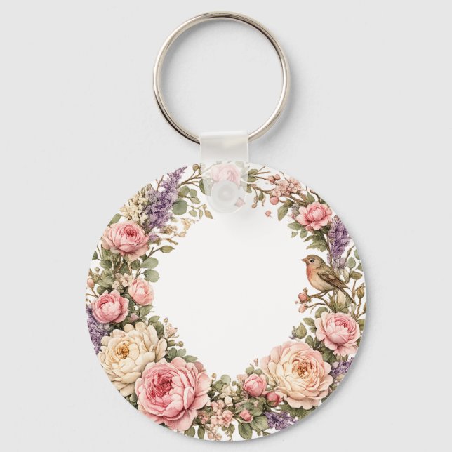 Chaveiro pulseira de chave com coroa de rosas (Frente)