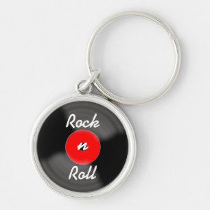 Chaveiro Pulseira de chave com disco de Rock Vermelho
