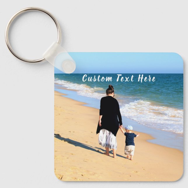 Chaveiro Pulseira de Chave com Foto Personalizada e Texto (Frente)