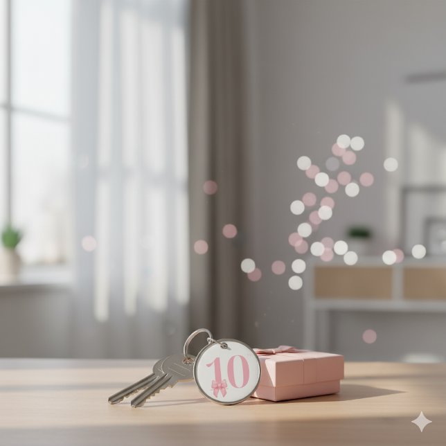 Chaveiro Pulseira de chave com laço rosa para menina de 10  (Criador carregado)