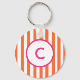 Chaveiro Pulseira de chave com monograma de faixa laranja