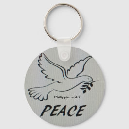 Chaveiro Pulseira de chave com pombo da paz e escritura