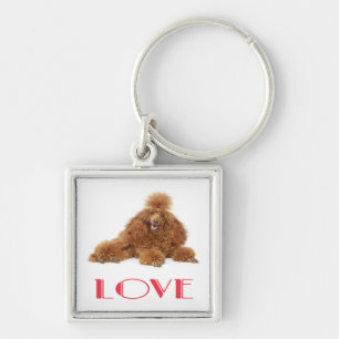 Chaveiro Pulseira de Chave com Poodle Apricot Personalizado