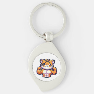 Chaveiro Pulseira de Chave com Tatuagem Temporária de Tigre