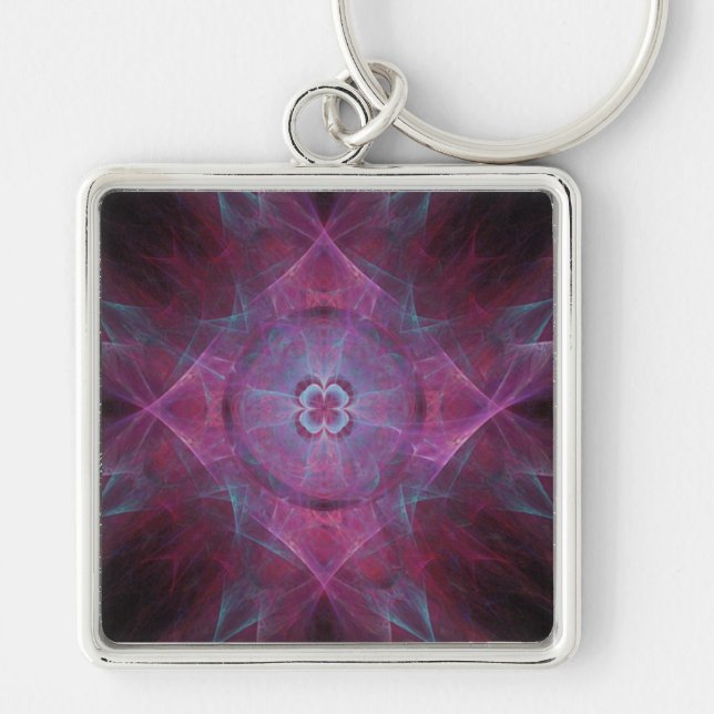 Chaveiro Pulseira de Chave de Sonho Fractal Roxo (Frente)